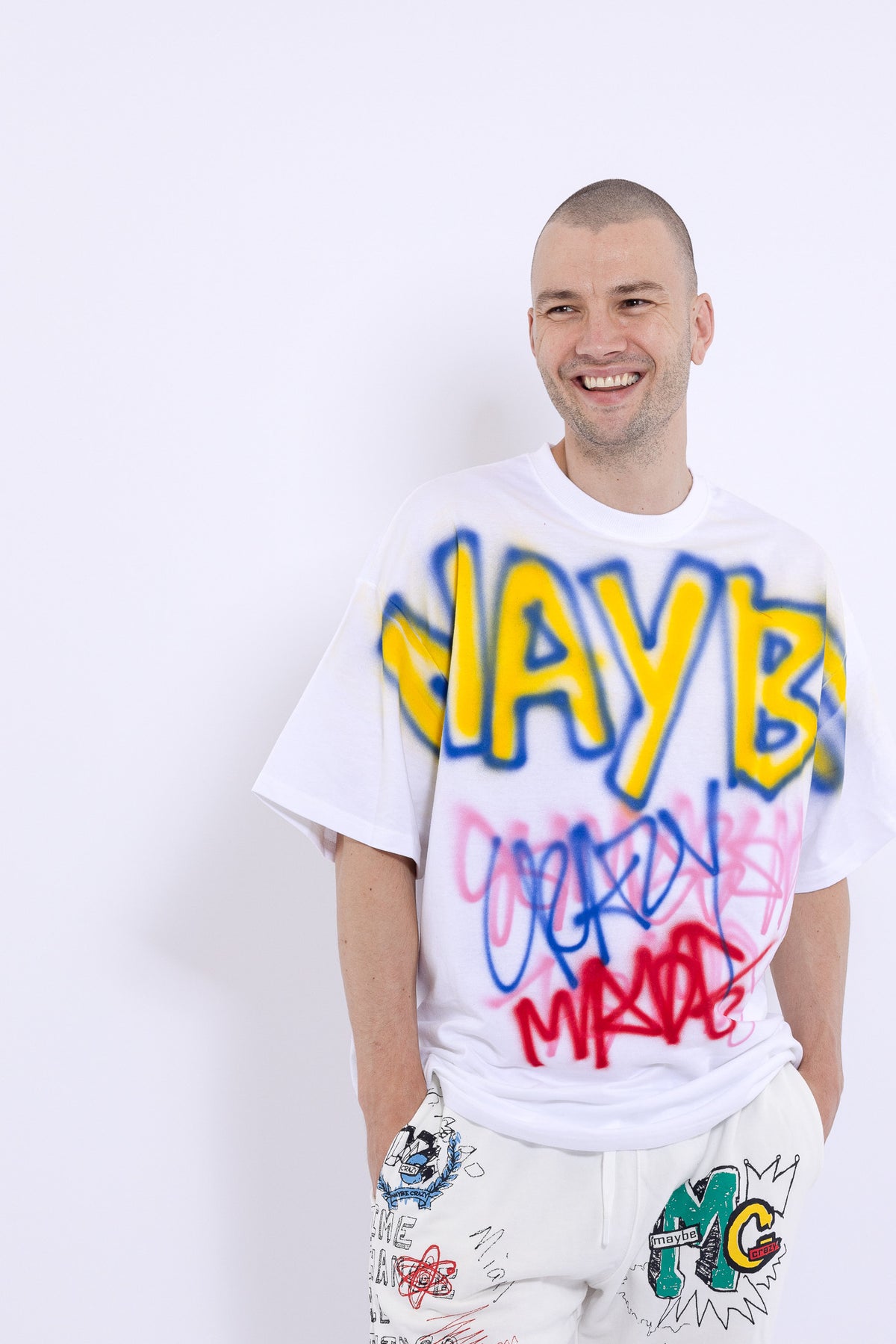 Maybe Crazy Hand Printing T-shirt