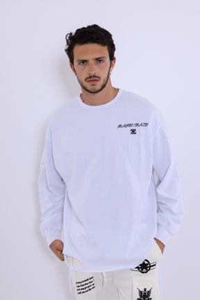 Classic Distressed Crewneck T-Shirt Long Sleeves