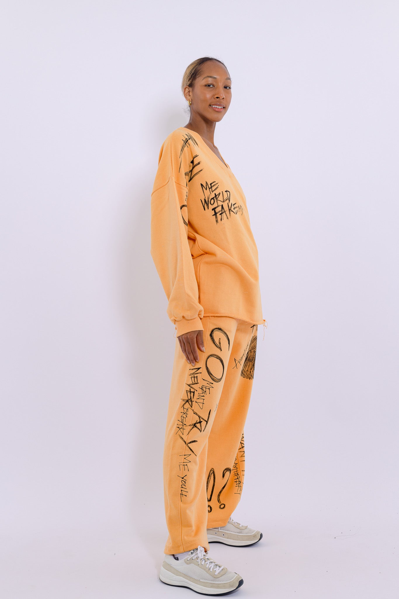 My World are Fake Hand Painted Sweatpants