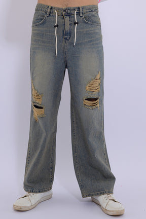 UNISEX Adjustable Incredibly Distressed Jeans